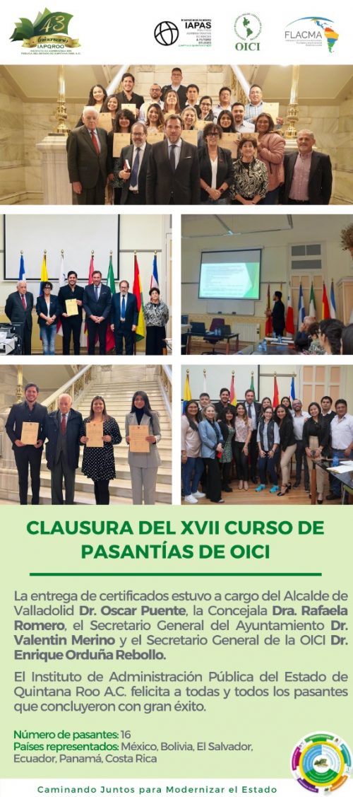 Culminan Quintanarroenses XVII Curso de Pasantías de OICI en España