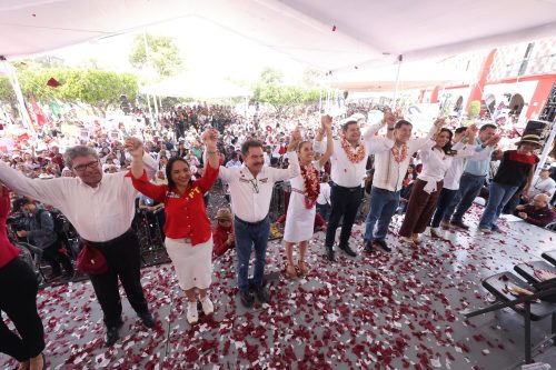 Aclaman 25 mil poblanos a Sheinbaum y a Armenta para la Presidencia y la Gubernatura