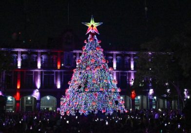 Gobernadora Margarita González Saravia encabezó Encendido del Tradicional Árbol de Navidad