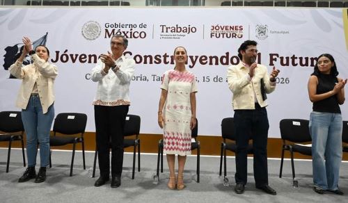 Presidenta entrega apoyos de Jóvenes Construyendo el Futuro en Ciudad Victoria, Tamaulipas